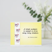 ボランティア鑑賞犬顔及びサンビーム引用文 ポストカード (スタンド正面)