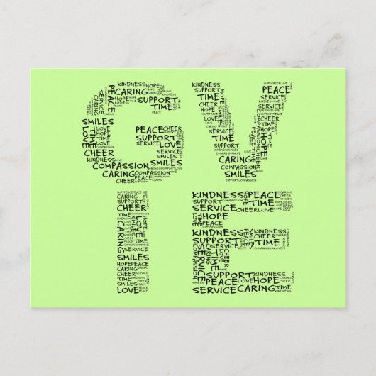 ボランティア：このもっとも偉大贈り物は自分与えのものだ ポストカード (正面)