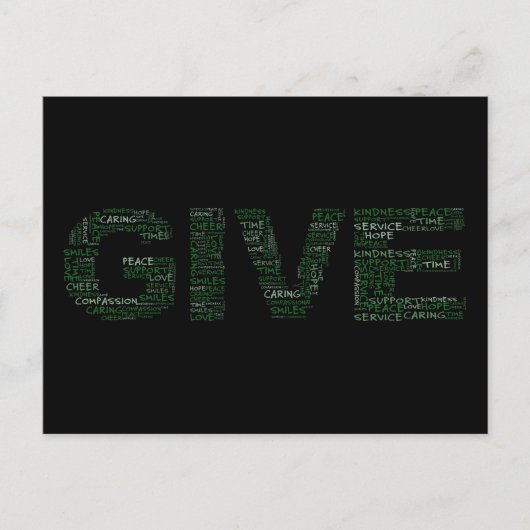ボランティア: 最も素晴らしいギフトはあなた自身を与えています ポストカード (正面)