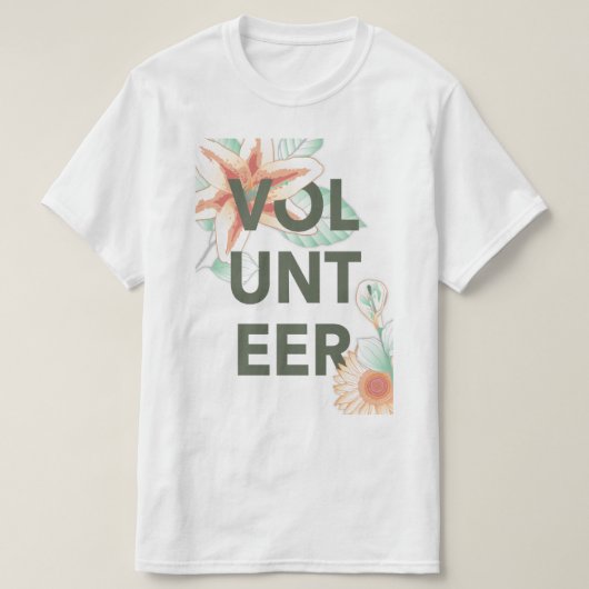 ボランティア vintage 花 tシャツ (デザイン正面)