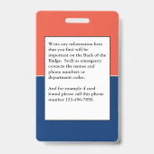 ボランティアIDカーモダンドMe頼ロゴカスタムバッジ バッジ (裏面)