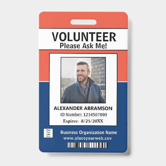 ボランティアIDカーモダンドMe頼ロゴカスタムバッジ バッジ (正面)