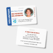 ボランティアID名札、役職、ロゴ写真 バッジ (正面&裏面)