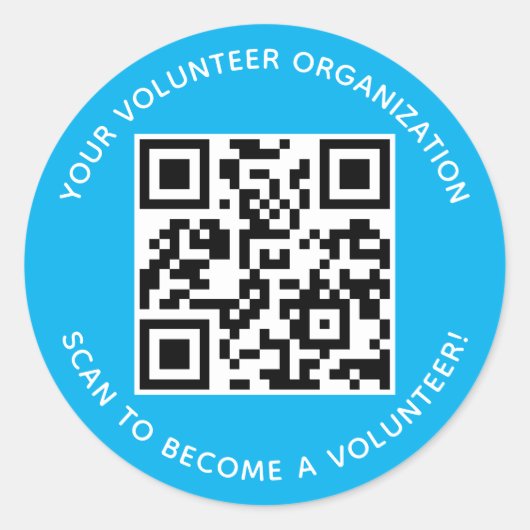 ボランティアQRコードシール丸カスタム印刷 ラウンドシール (正面)