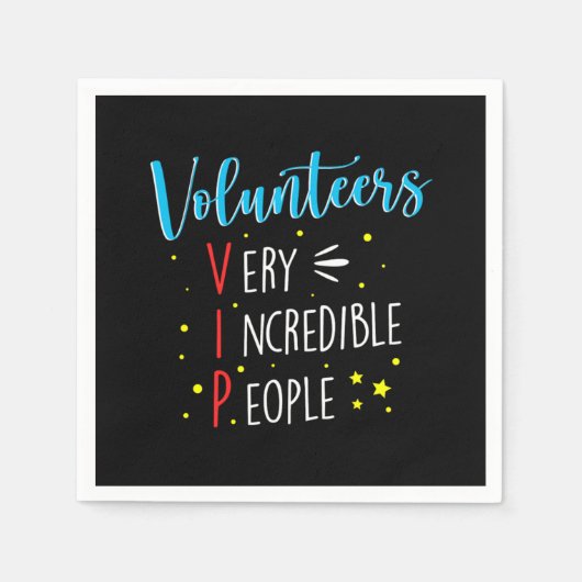 ボランティアVIPボランティアボランティア慈善団体 スタンダードカクテルナプキン (正面)