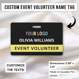 ボランティカスタムアイベントブラックバッジ名タグロゴ バッジ