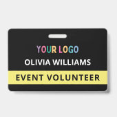ボランティカスタムアイベントブラックバッジ名タグロゴ バッジ (裏面)