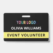 ボランティカスタムアイベントブラックバッジ名タグロゴ バッジ (正面)