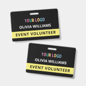 ボランティカスタムアイベントブラックバッジ名タグロゴ バッジ (正面＆裏面)