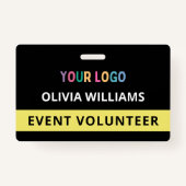ボランティカスタムアイベントブラックバッジ名タグロゴ バッジ (裏面)