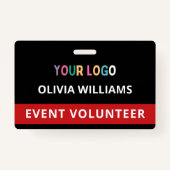 ボランティカスタムアバッジクリップイベント名タグロゴ バッジ (正面)