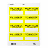 ボランティカスタムア名タグシール黄色の書き込み可能 ラベル (フルシート)