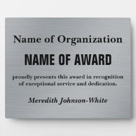 ボランティカスタムア・サービス賞(シルバー)の創設 フォトプラーク