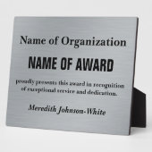 ボランティカスタムア・サービス賞(シルバー)の創設 フォトプラーク (側面)