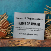 ボランティカスタムア・サービス賞(シルバー)の創設 フォトプラーク (側面)