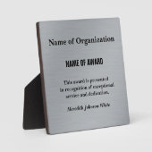 ボランティカスタムア・サービス賞（シルバー）の創設 フォトプラーク (正面)