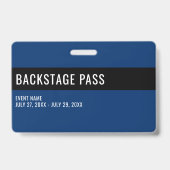 ボランティシンプルアパス青い水平IDバッジ バッジ (Back)