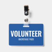ボランティシンプルアパス青い水平IDバッジ バッジ (Front with Clip)