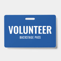 ボランティシンプルアパス青い水平IDバッジ