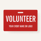 ボランティシンプルア赤白ロ企業のゴイベント バッジ (正面)