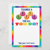 ボランティ感謝していアギフトカードを行う全ての人のためのロト 招待状 (正面)