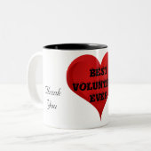 ボランティ最高のアナーバイラブハートマググ ツートーンマグカップ (正面左)
