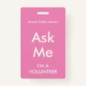 ボランティ頼アのピンクの私バッジ バッジ (裏面)