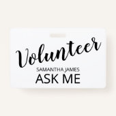 ボランティ頼アの自分の名前 バッジ (正面)