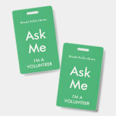 ボランティ頼ア向けSea Green Meバッジ バッジ (正面＆裏面)