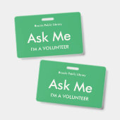 ボランティ頼ア向けSea Green Meバッジ バッジ (正面＆裏面)