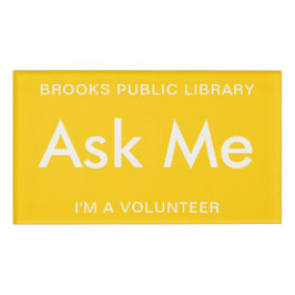 ボランティ頼ア用の黄色い私のボタン磁気 名札