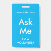 ボランティ頼ア用スカイブルーミーバッジ バッジ (裏面)