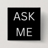 ボランティ頼ア、ビジネス向けブラックミーボタンピン 缶バッジ (正面)