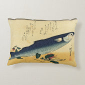 ボラ広重の魚日本のプリント アクセントクッション (裏面)
