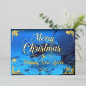 ボラ・ボラ・マンタ詩と聖降誕祭メリークリスマス,金ゴールド 箔シーズンカード (立ち正面)