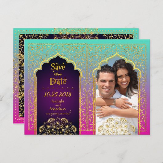 ボリウッドのアラビアの夜は日付を保存 案内ポストカード (正面/裏面)