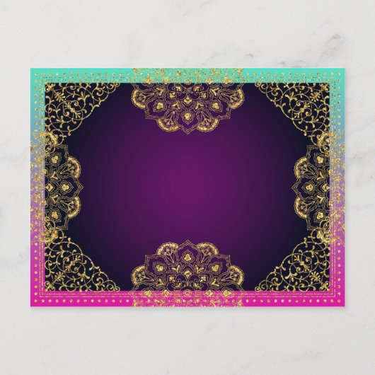 ボリウッドのアラビアの夜は日付を保存 案内ポストカード (裏面)