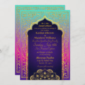 ボリウッドアラビアンナイト結婚式招待状 招待状 (正面/裏面)