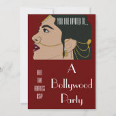 ボリウッドインディアンの着飾りパーティー 招待状 (正面)