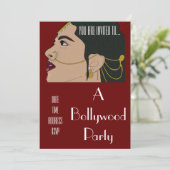 ボリウッドインディアンの着飾りパーティー 招待状 (スタンド正面)
