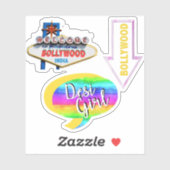 ボリウッドインディアンフィルムカラフルおもしろいデシガール シール (シート)