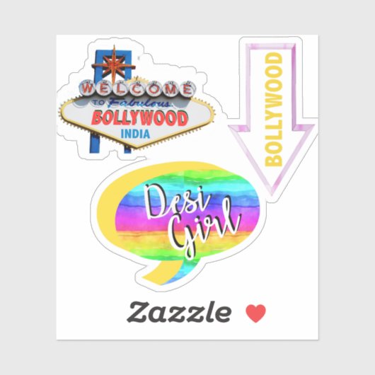 ボリウッドインディアンフィルムカラフルおもしろいデシガール シール (シート)