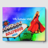 ボリウッドインディアン誕生日ヒンドゥーカラフルモダン ゲストブック (裏面)