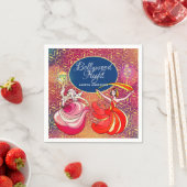 ボリウッドナイトダンサーレッドパープルカスタム金ゴールド スタンダードカクテルナプキン (インサイチュ)