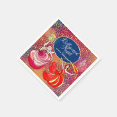 ボリウッドナイトダンサーレッドパープルカスタム金ゴールド スタンダードカクテルナプキン (角)