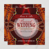 ボリウッドボヘミアンウェディングレセプション招待状 招待状 (正面/裏面)