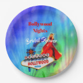 ボリウッド誕生日インディアンカラフルパーティー ペーパープレート (正面)