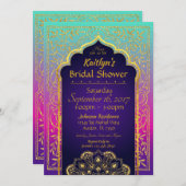 ボリウッド アラビアンナイツ ブライダルシャワー 招待状 (正面/裏面)