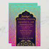 ボリウッド アラビアンナイツ 誕生日 洗礼 招待状 (正面/裏面)