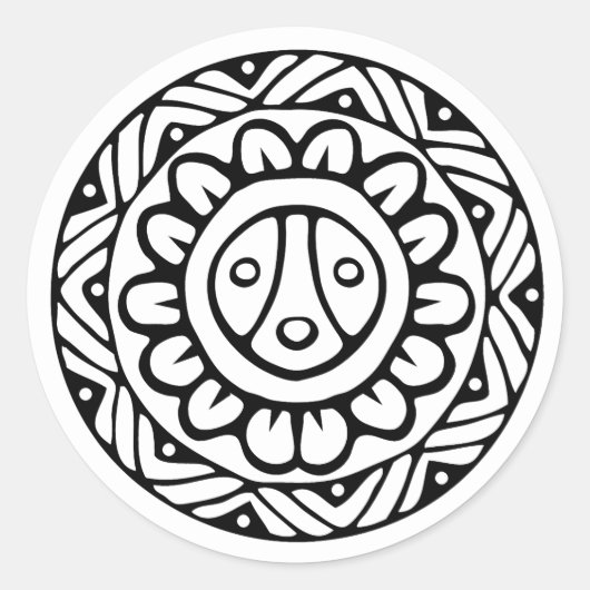 ボリケーン先住民ステッカー ラウンドシール (正面)